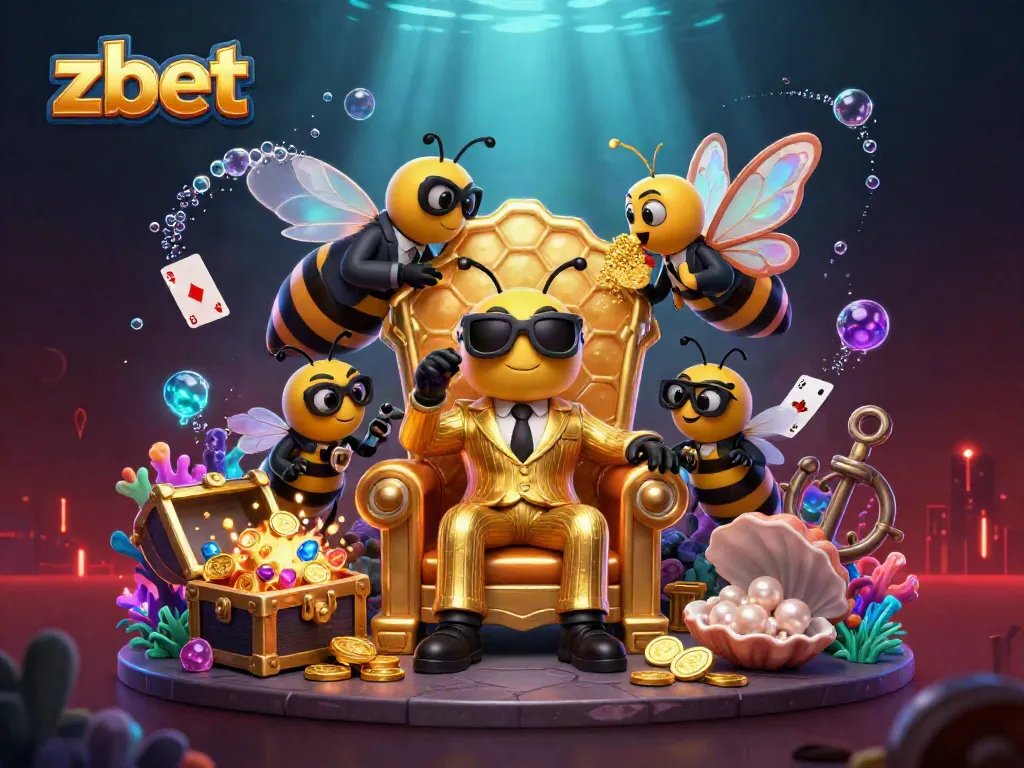 Engage in thrilling action at zbet with a dynamic casino-themed illustration showcasing underwater treasures.