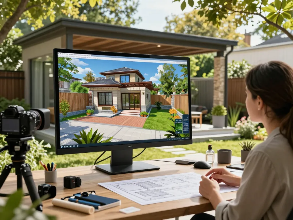 3D veranda konfigurator in Aktion, der anpassbare Außenwohnräume mit innovativen Designmerkmalen präsentiert.