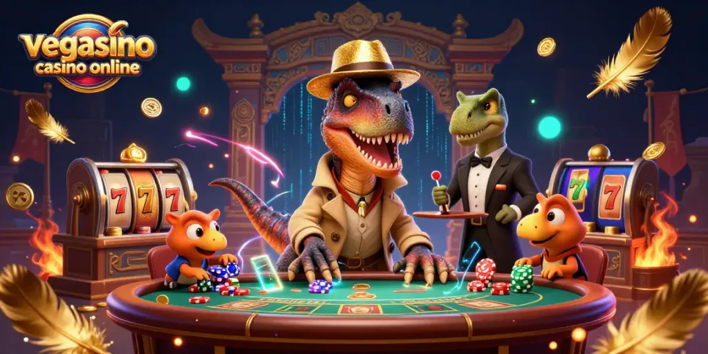 Experience thrilling gameplay at vegasino casino online with dynamic characters and vibrant casino elements.
