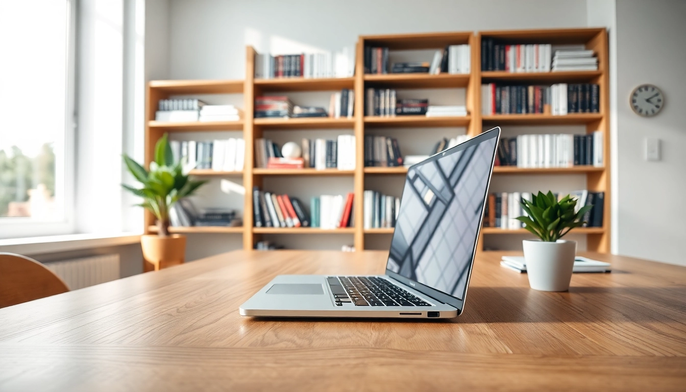 Erwerben Sie Office Mac 2024 Software legal mit einem stilvollen Arbeitsplatz und einem modernen Apple MacBook.