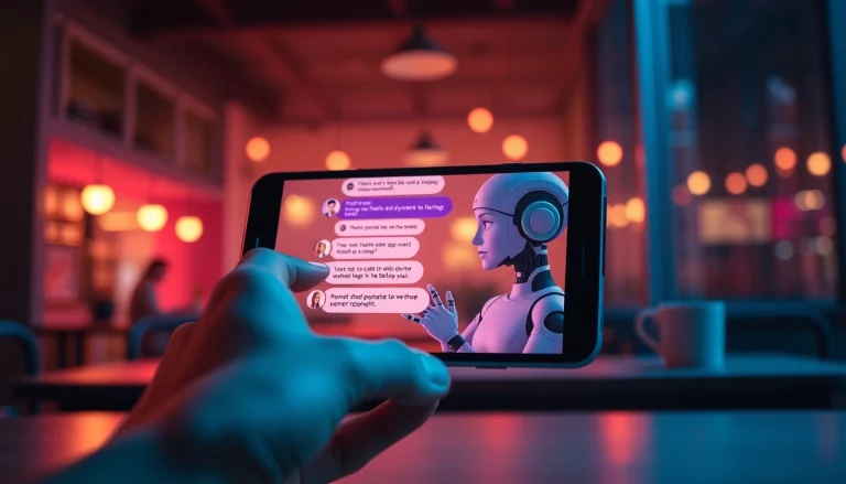 Engaging AI sexting conversation shown on a smartphone screen in a cozy tech-savvy setting.