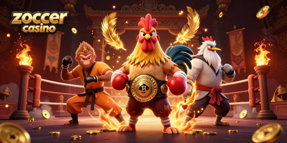 Experience the thrill of zoccer casino with vibrant illustrations of unique characters amidst gambling action