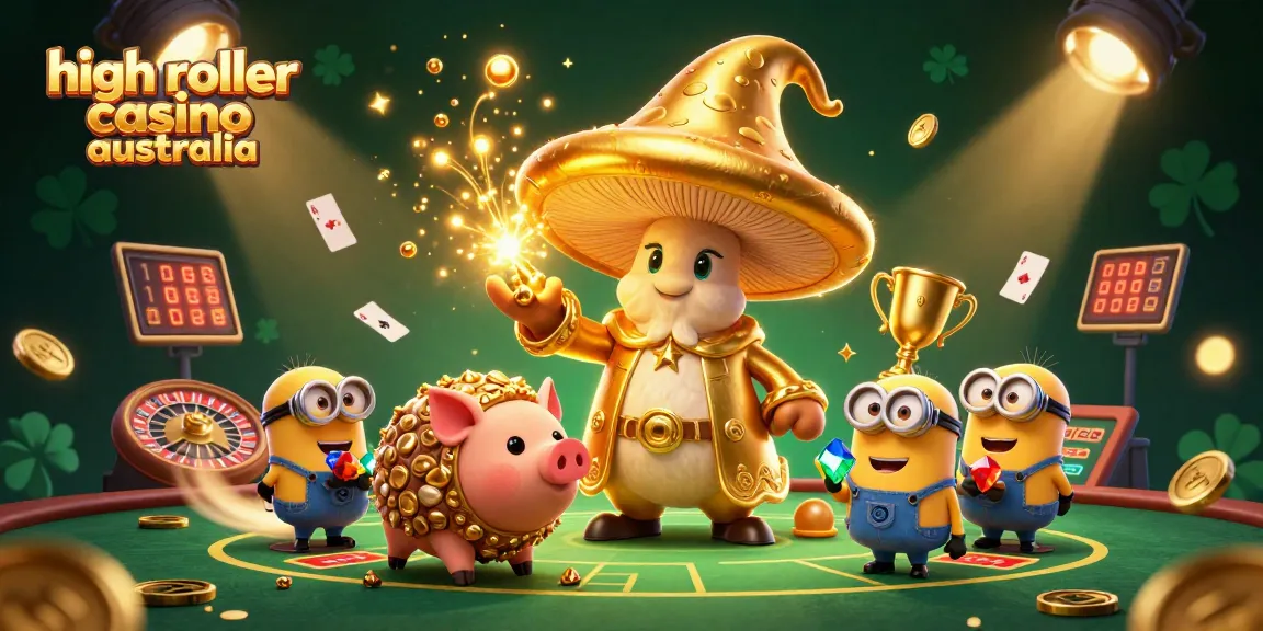 Experience the thrill of high roller casino Australia with this vibrant 3D wizard and treasure scene.